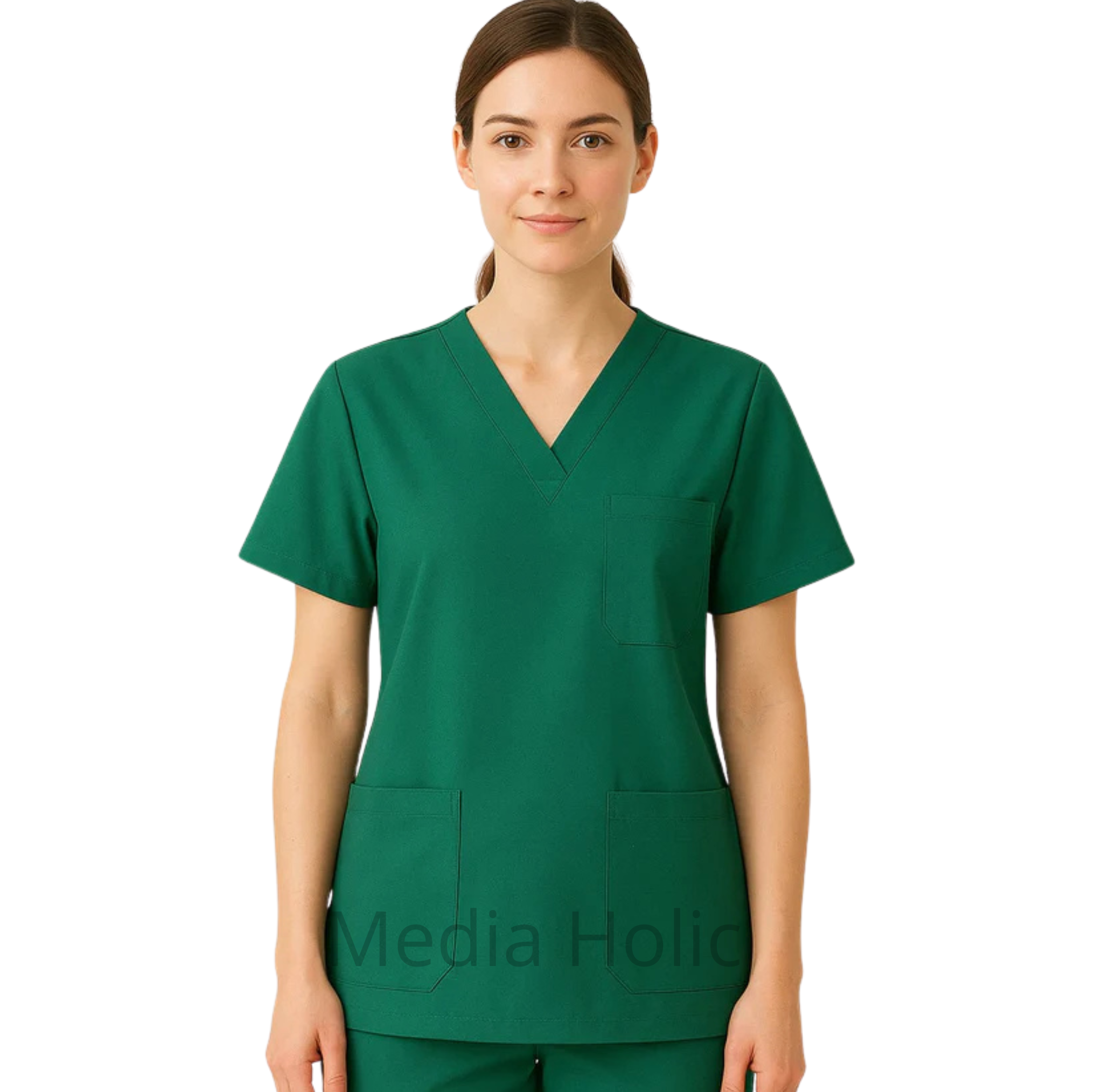 Tunique médicale unisexe à encolure en V – confort et élégance professionnelle