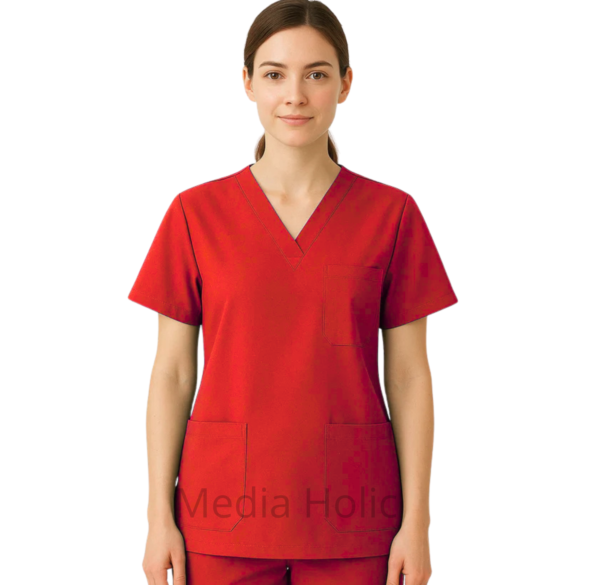Tunique médicale unisexe à encolure en V – confort et élégance professionnelle