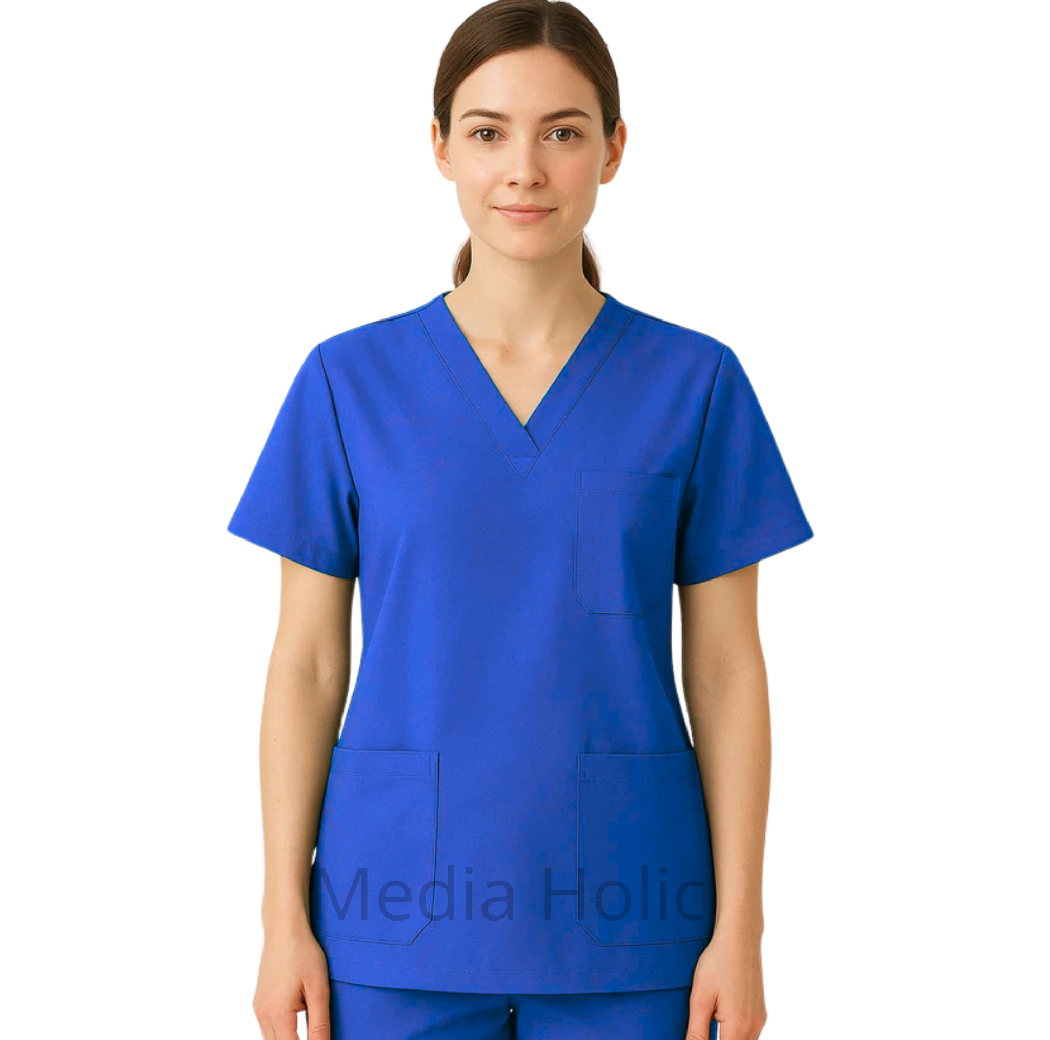 Tunique médicale unisexe à encolure en V – confort et élégance professionnelle