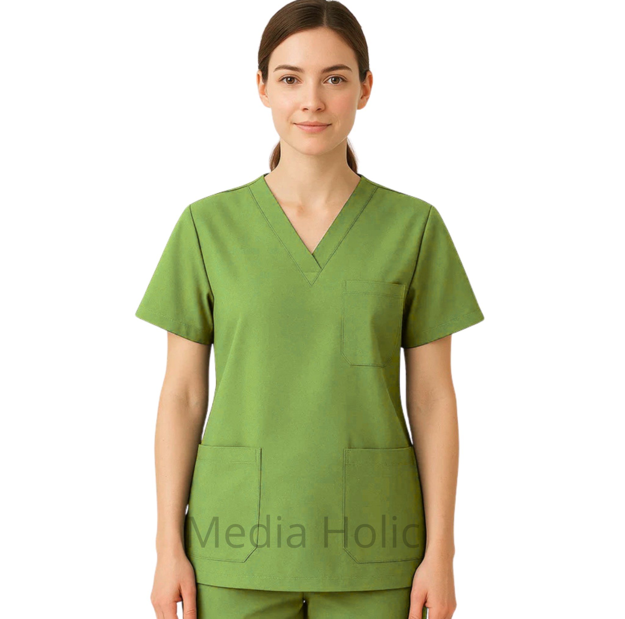 Tunique médicale unisexe à encolure en V – confort et élégance professionnelle