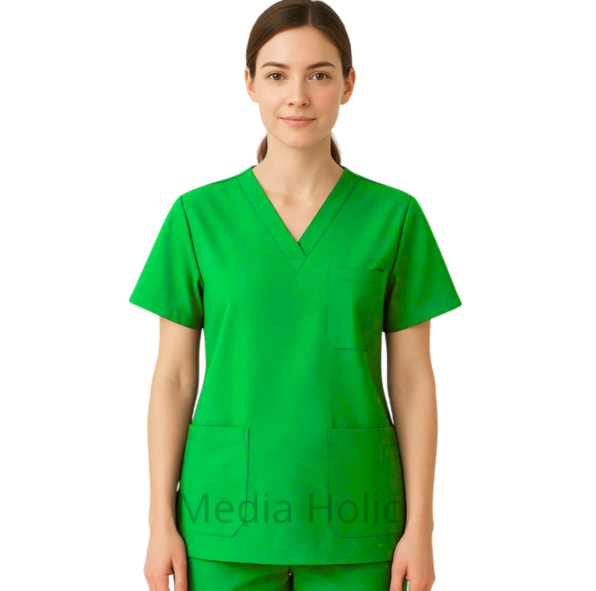 Tunique médicale unisexe à encolure en V – confort et élégance professionnelle