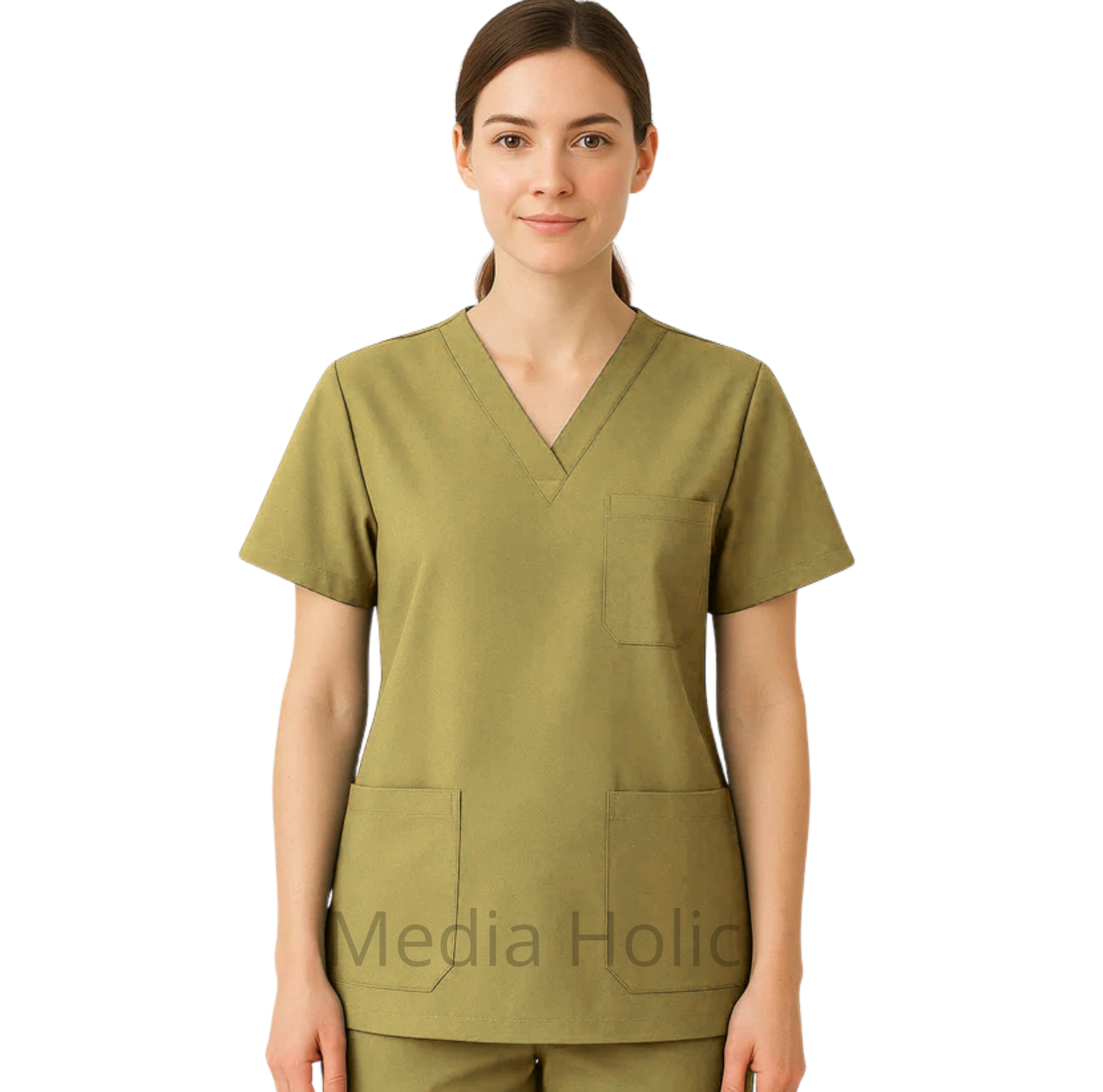 Tunique médicale unisexe à encolure en V – confort et élégance professionnelle