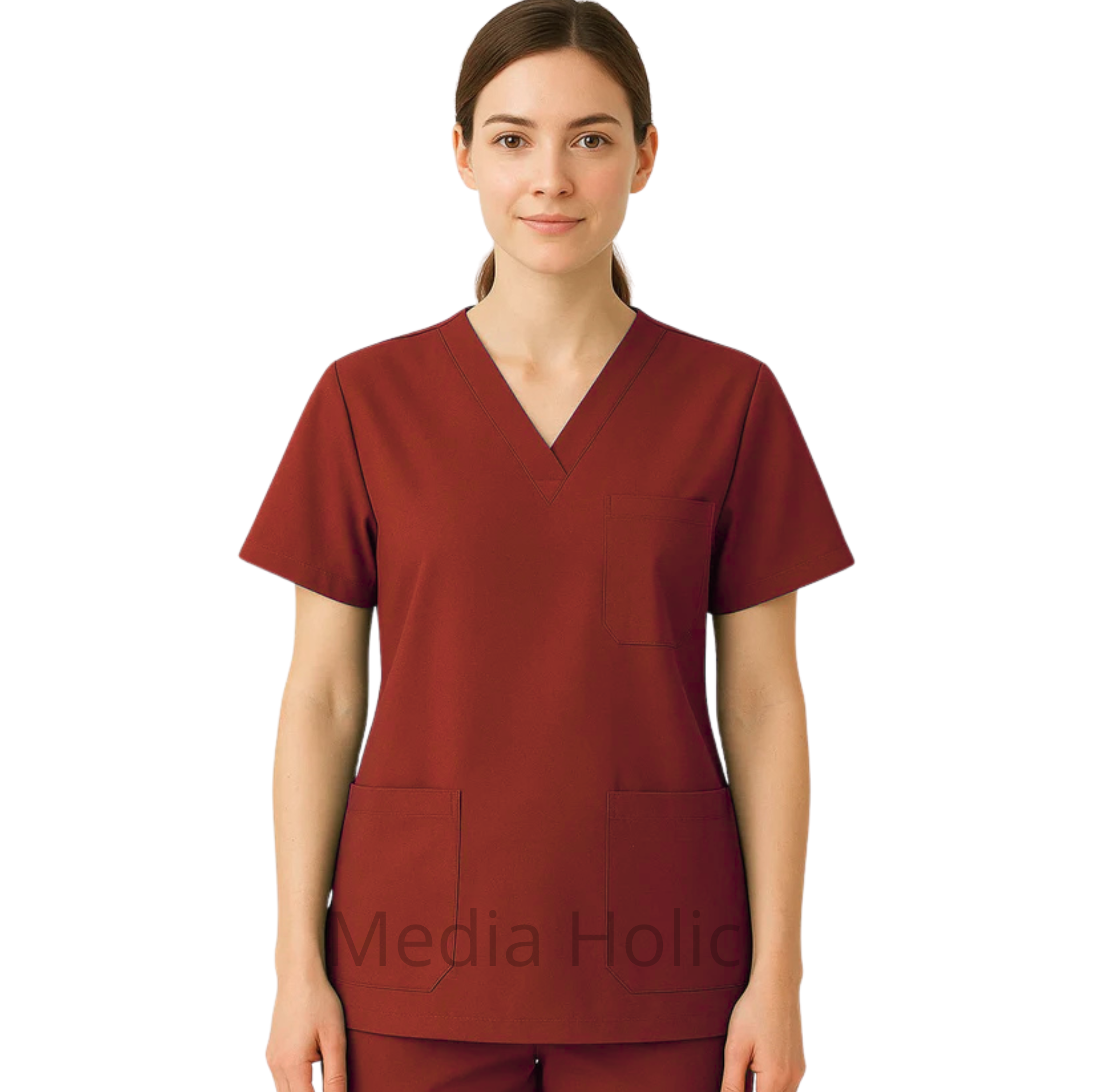 Tunique médicale unisexe à encolure en V – confort et élégance professionnelle