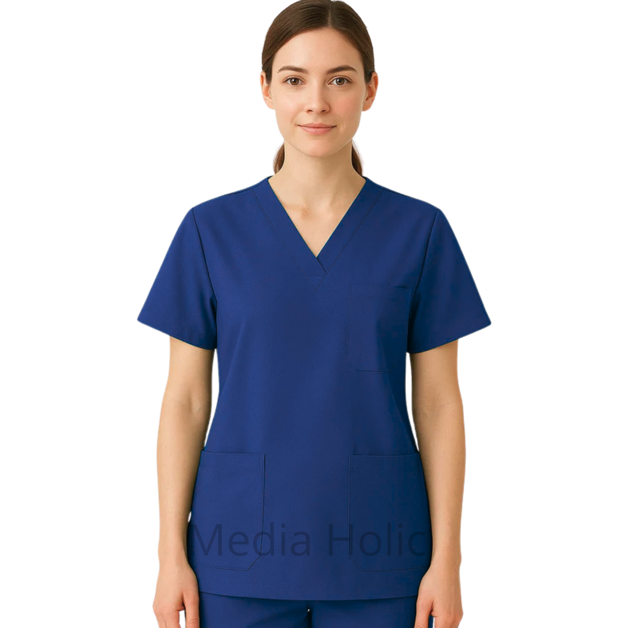Tunique médicale unisexe à encolure en V – confort et élégance professionnelle