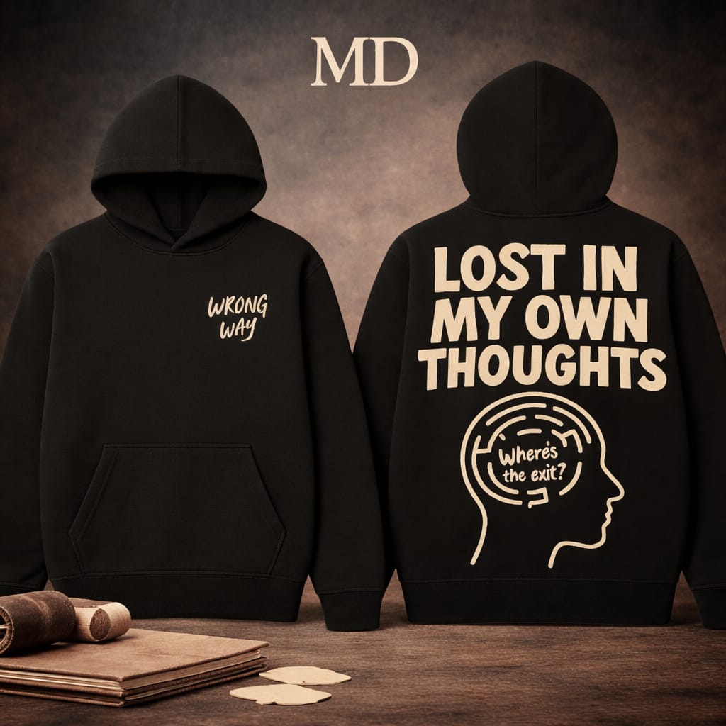 Sweat à capuche noir premium – Design mental &amp; urbain (MD)